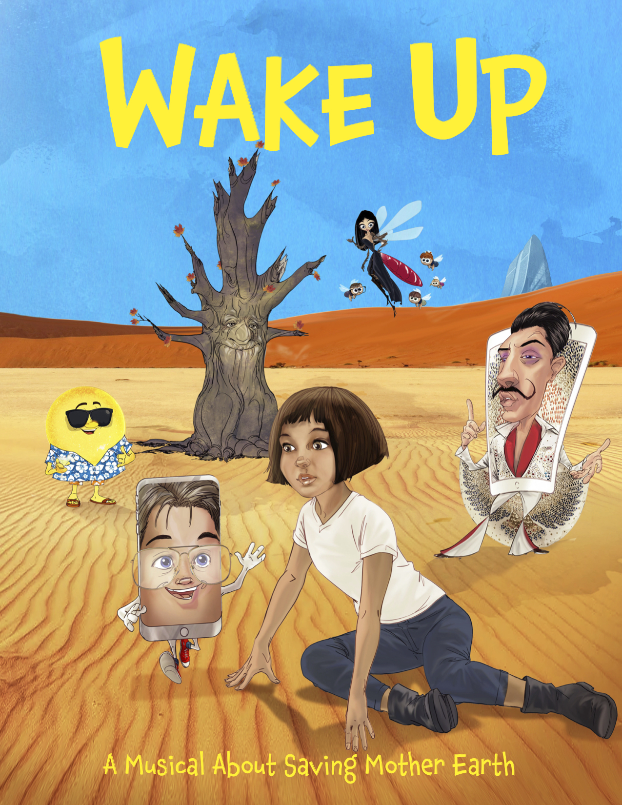 WAKE UP - The Musical Poster - all the characters surrounding Hope